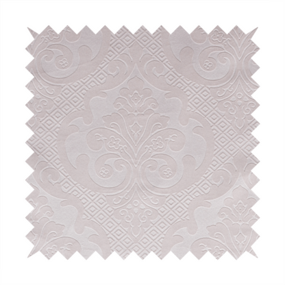 Agra Velveteen Embossed Damask Pattern Upholstery Curtains Fabric In Pink Velvet CTR-2766