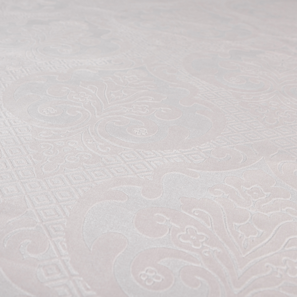 Agra Velveteen Embossed Damask Pattern Upholstery Curtains Fabric In Pink Velvet CTR-2766 - Handmade Cushions