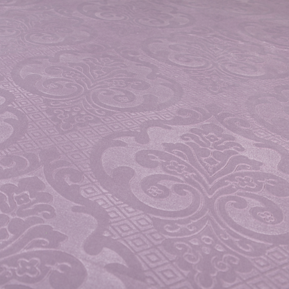 Agra Velveteen Embossed Damask Pattern Upholstery Curtains Fabric In Lilac Velvet CTR-2767 - Made To Measure Curtains