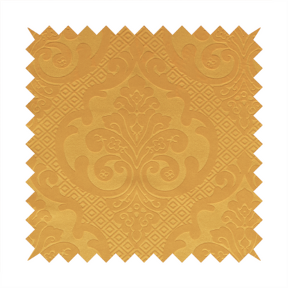 Agra Velveteen Embossed Damask Pattern Upholstery Curtains Fabric In Orange Velvet CTR-2774 - Roman Blinds