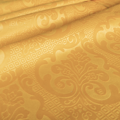 Agra Velveteen Embossed Damask Pattern Upholstery Curtains Fabric In Orange Velvet CTR-2774 - Roman Blinds