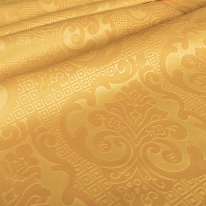 Agra Velveteen Embossed Damask Pattern Upholstery Curtains Fabric In Orange Velvet CTR-2774 - Made To Measure Curtains