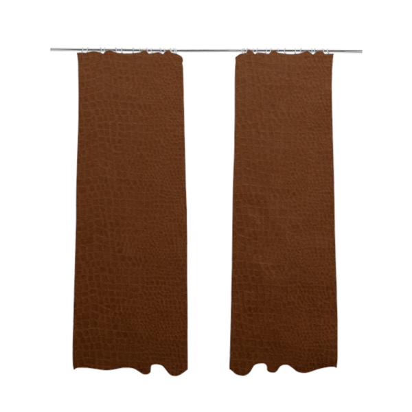 Crocodile Pattern Soft Faux Suede Tan Brown Upholstery Fabric CTR-2783 - Made To Measure Curtains