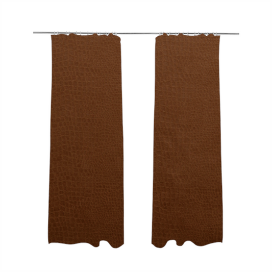 Crocodile Pattern Soft Faux Suede Tan Brown Upholstery Fabric CTR-2783 - Made To Measure Curtains