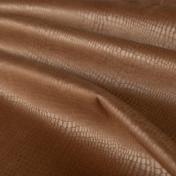 Crocodile Pattern Soft Faux Suede Tan Brown Upholstery Fabric CTR-2783 - Made To Measure Curtains