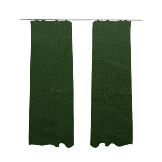 Crocodile Pattern Soft Faux Suede Green Upholstery Fabric CTR-2784 - Made To Measure Curtains