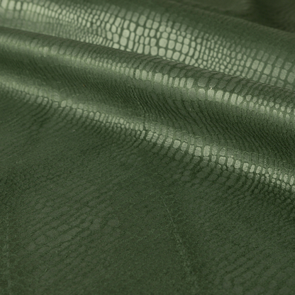 Crocodile Pattern Soft Faux Suede Green Upholstery Fabric CTR-2784 - Made To Measure Curtains