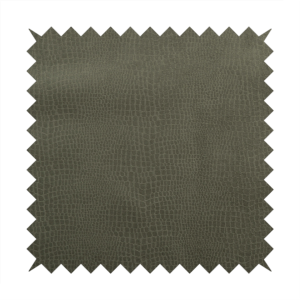 Crocodile Pattern Soft Faux Suede Grey Upholstery Fabric CTR-2785
