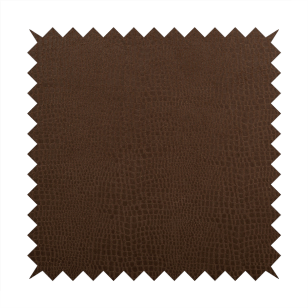 Crocodile Pattern Soft Faux Suede Brown Upholstery Fabric CTR-2786 - Made To Measure Curtains