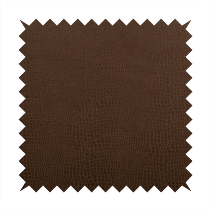 Crocodile Pattern Soft Faux Suede Brown Upholstery Fabric CTR-2786 - Made To Measure Curtains