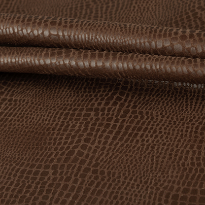 Crocodile Pattern Soft Faux Suede Brown Upholstery Fabric CTR-2786 - Made To Measure Curtains