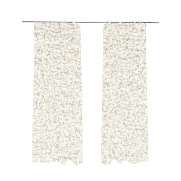 Willow Boucle Material White Colour Upholstery Fabric CTR-2789 - Made To Measure Curtains