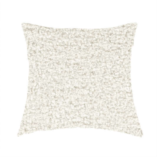 Willow Boucle Material White Colour Upholstery Fabric CTR-2789 - Handmade Cushions