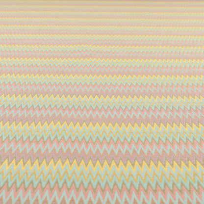 Tunis Chevron Pattern Fabrics In Smooth Finish Chenille Fabric Pink Teal Yellow Colour Upholstery Fabric CTR-279