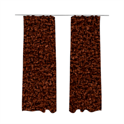 Willow Boucle Material Burnt Orange Colour Upholstery Fabric CTR-2793 - Made To Measure Curtains