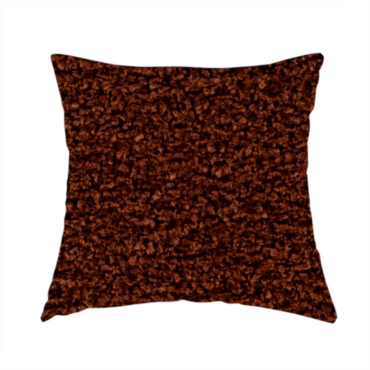 Willow Boucle Material Burnt Orange Colour Upholstery Fabric CTR-2793 - Handmade Cushions