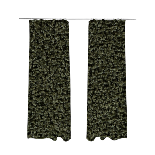 Willow Boucle Material Green Colour Upholstery Fabric CTR-2796 - Made To Measure Curtains