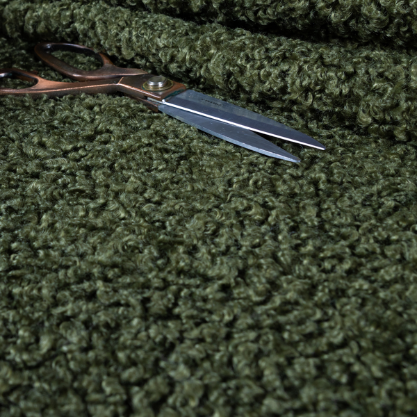 Willow Boucle Material Green Colour Upholstery Fabric CTR-2796 - Made To Measure Curtains