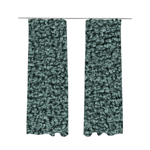 Willow Boucle Material Aqua Blue Colour Upholstery Fabric CTR-2797 - Made To Measure Curtains