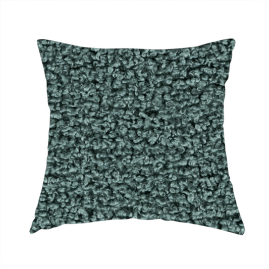 Willow Boucle Material Aqua Blue Colour Upholstery Fabric CTR-2797 - Handmade Cushions