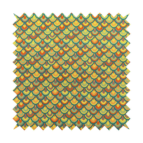 Fabroc Pattern Peacock Pattern Collection In Smooth Finish Chenille Fabric In Yellow ...