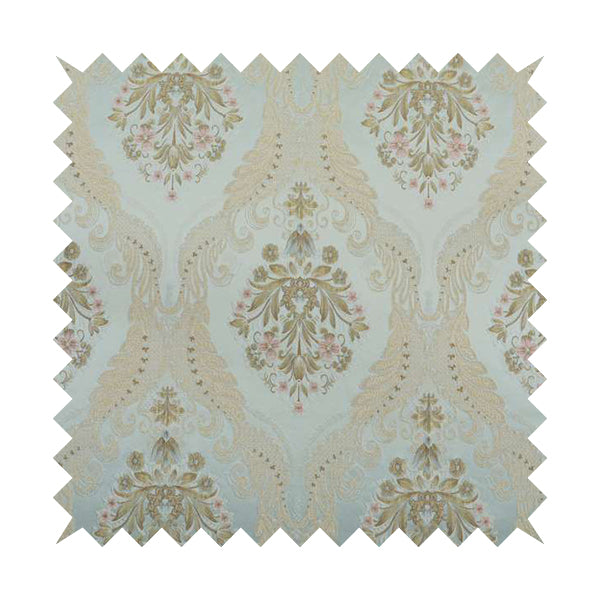 Saliha Traditional Large Damask Pattern Fabric Azure Collection Fabrics CTR-30