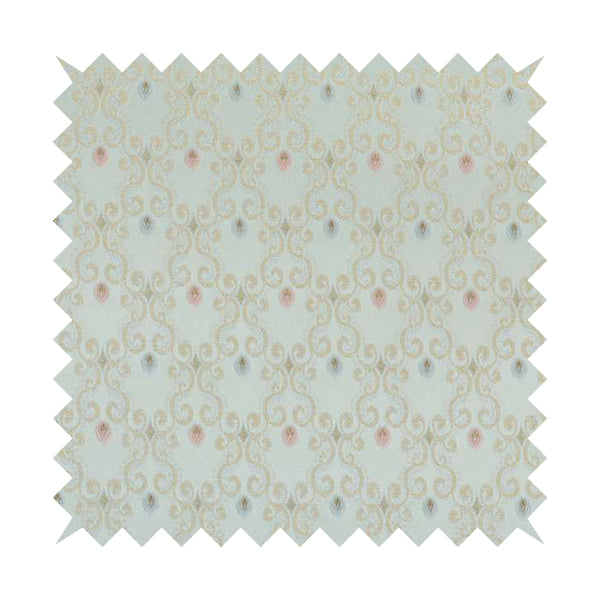 Saliha Regency Medallion Pattern Fabric Azure Collection Fabrics CTR-32 - Made To Measure Curtains