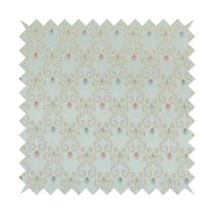 Saliha Regency Medallion Pattern Fabric Azure Collection Fabrics CTR-32 - Made To Measure Curtains