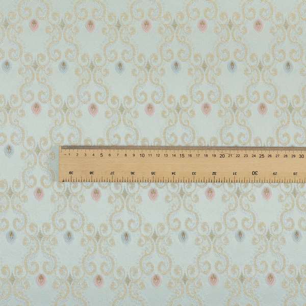 Saliha Regency Medallion Pattern Fabric Azure Collection Fabrics CTR-32 - Roman Blinds