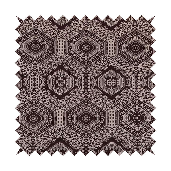 Althea Flat Weave Chenille Medallion Kilim Pattern In Red Burgundy Furnishing Fabric CTR-335 - Roman Blinds