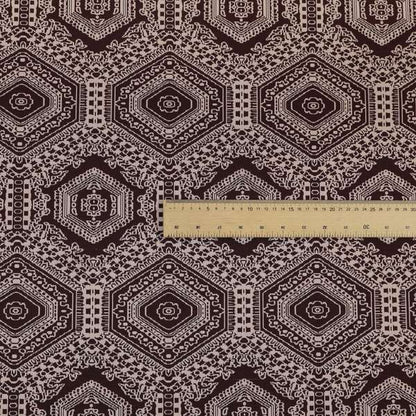 Althea Flat Weave Chenille Medallion Kilim Pattern In Red Burgundy Furnishing Fabric CTR-335 - Handmade Cushions