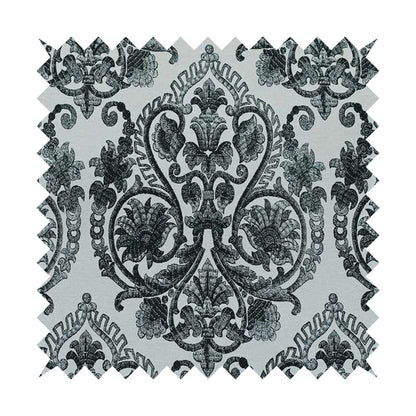 Starla Flat Weave Chenille Damask Pattern In Green Furnishing Fabric CTR-340