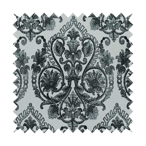 Starla Flat Weave Chenille Damask Pattern In Green Furnishing Fabric CTR-340 - Handmade Cushions