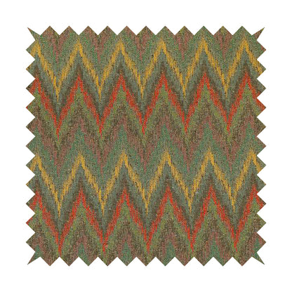 Ipoh Collection Of Chevron Striped Heavyweight Chenille Grey Multi Colour Upholstery Fabric CTR-348 - Roman Blinds