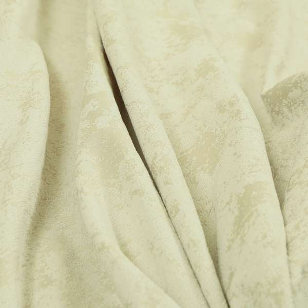 Mica Designer Fabrics Semi Plain Abstract Pattern Chenille Upholstery Fabric In Cream Colour CTR-390 - Roman Blinds