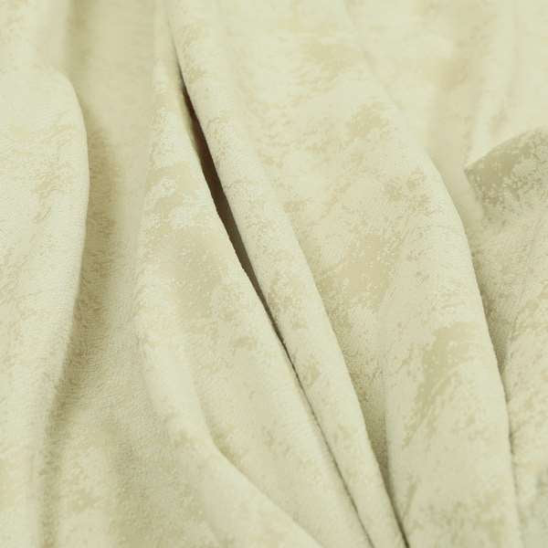 Mica Designer Fabrics Semi Plain Abstract Pattern Chenille Upholstery Fabric In Cream Colour CTR-390 - Handmade Cushions
