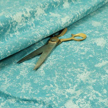 Mica Designer Fabrics Semi Plain Abstract Pattern Chenille Upholstery Fabric In Blue Colour CTR-393 - Roman Blinds