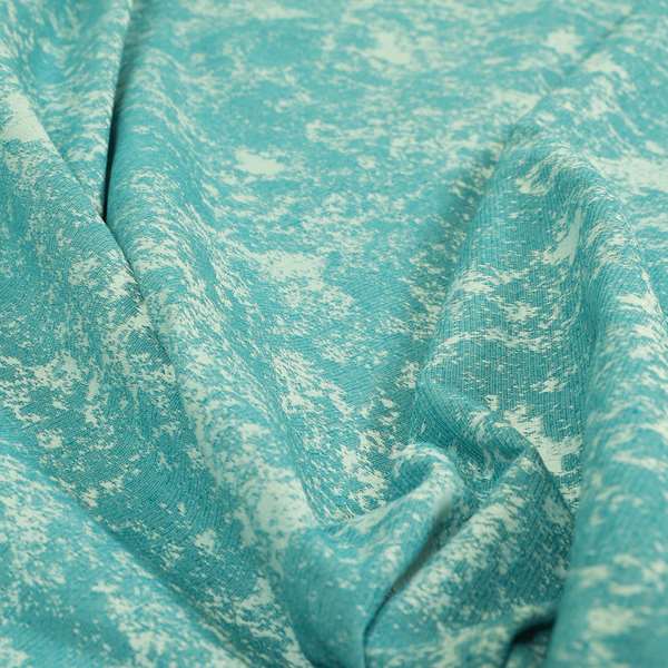 Mica Designer Fabrics Semi Plain Abstract Pattern Chenille Upholstery Fabric In Blue Colour CTR-393