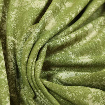 Mica Designer Fabrics Semi Plain Abstract Pattern Chenille Upholstery Fabric In Green Colour CTR-394 - Handmade Cushions
