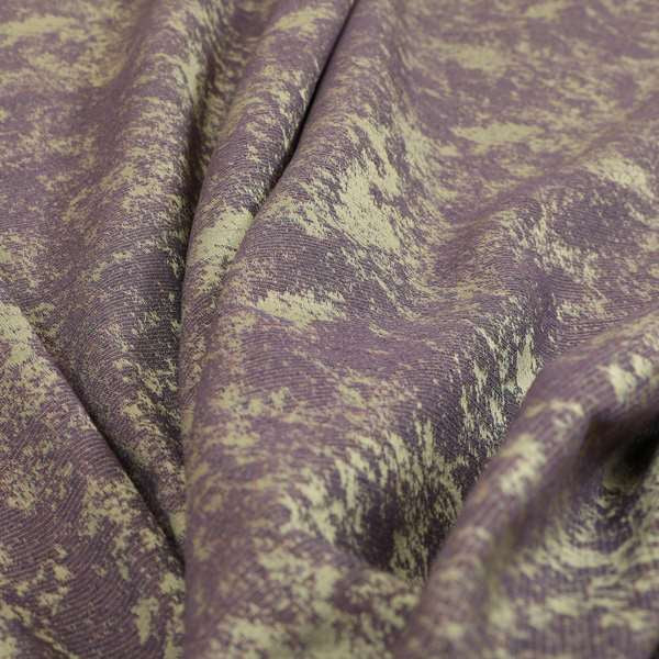 Mica Designer Fabrics Semi Plain Abstract Pattern Chenille Upholstery Fabric In Purple Colour CTR-395 - Made To Measure Curtains