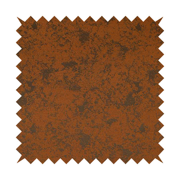 Mica Designer Fabrics Semi Plain Abstract Pattern Chenille Upholstery Fabric In Orange Colour CTR-396 - Roman Blinds