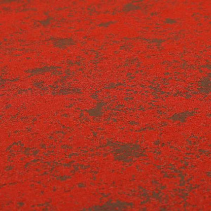 Mica Designer Fabrics Semi Plain Abstract Pattern Chenille Upholstery Fabric In Red Colour CTR-397 - Made To Measure Curtains