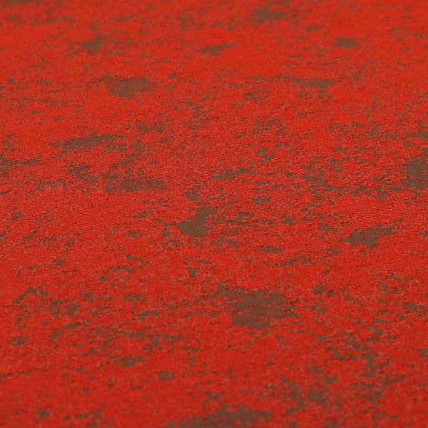 Mica Designer Fabrics Semi Plain Abstract Pattern Chenille Upholstery Fabric In Red Colour CTR-397
