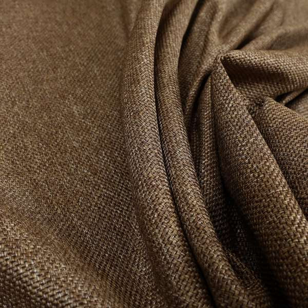 Astro Textured Basket Weave Plain Brown Bronze Colour Upholstery Fabric CTR-40 - Roman Blinds