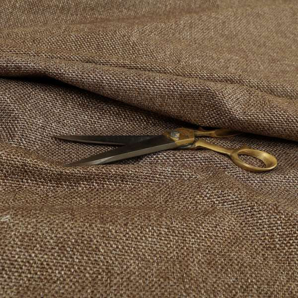 Astro Textured Basket Weave Plain Brown Bronze Colour Upholstery Fabric CTR-40 - Roman Blinds