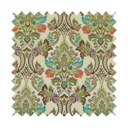 Komkotar Fabrics Rich Detail Floral Damask Upholstery Fabric In Cream Colour CTR-400 - Handmade Cushions