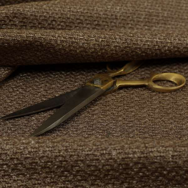 Astro Textured Hopsack Plain Brown Bronze Colour Upholstery Fabric CTR-41 - Made To Measure Curtains