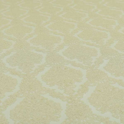 Elstow Damask Pattern Collection In Textured Embroidery Effect Chenille Upholstery Fabric In Cream Colour CTR-412 - Roman Blinds