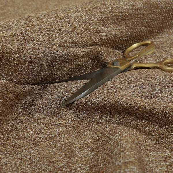 Allegra Metallic Plain Textured Weave Bronze Colour Upholstery Fabric CTR-42