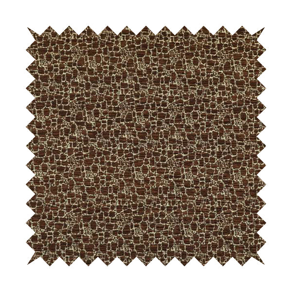 Ketu Collection Of Woven Chenille Pebble Stone Effect Pattern Brown Colour Furnishing Fabrics CTR-426